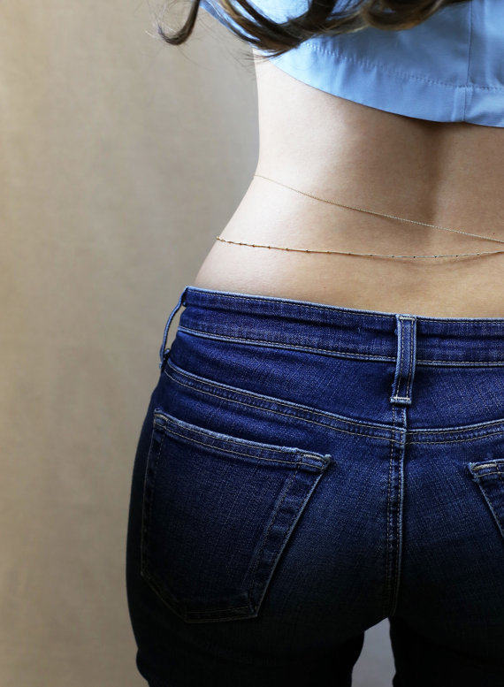 欧美夏季性感腹部双层腰链珠子沙滩女性感光其它首饰