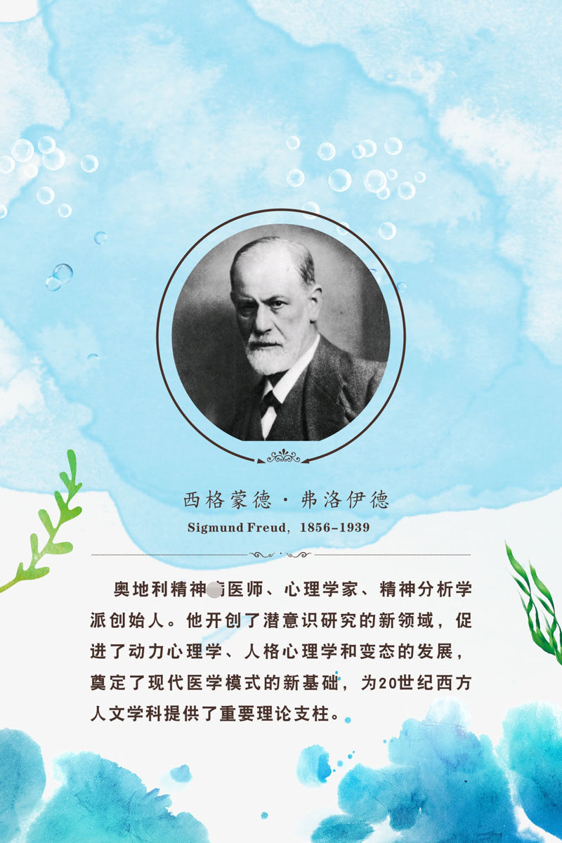 西格格蒙费洛伊德心理咨询室布置装饰挂图墙贴海报写真