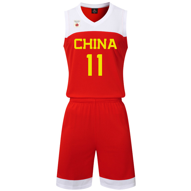 姚明易建联男篮中国国家队篮球比赛训练套装定制篮球服