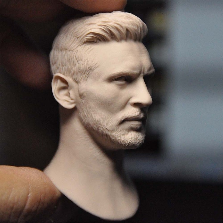 16白模阿根廷球星梅西头雕messi大胡子魅力男人兵人配件