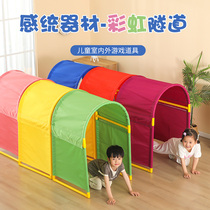 Children Drill Hole Toys Teach Nursery Room Sunshine Crawling Tunnel Drill Cave Crawl Silo Rainbow Tunnel Sensation