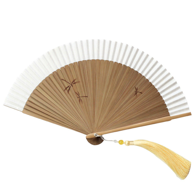 蜻蜓中国礼品折叠随身旗袍古典国风复古6寸扇子