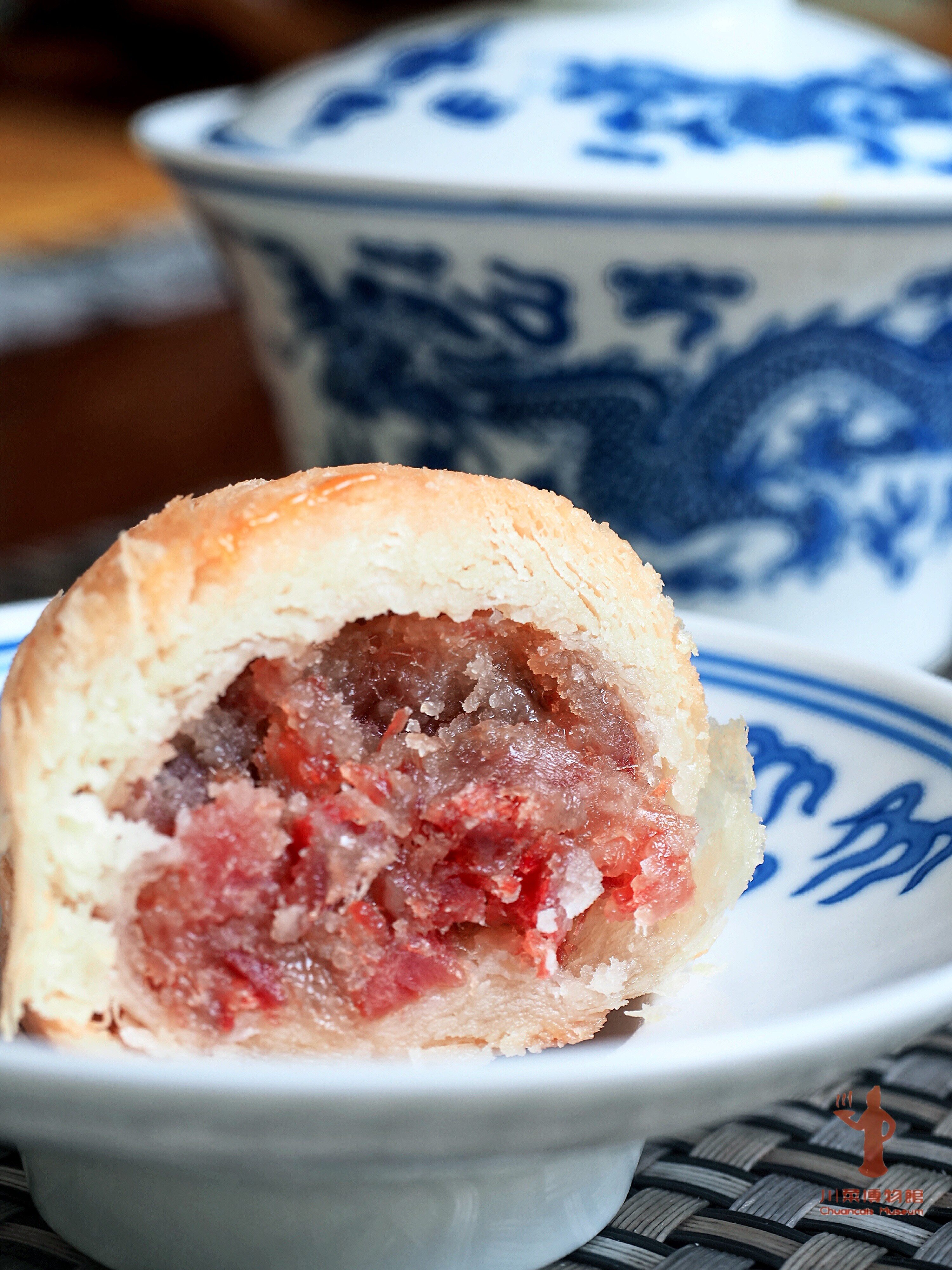 川菜博物馆典藏工艺制作宣威火腿月饼50克单个传统糕点