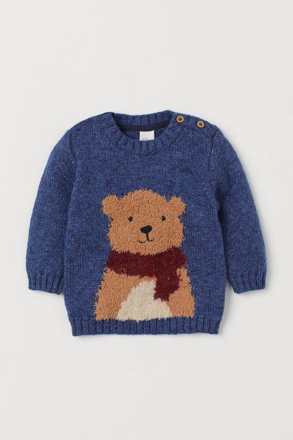 hm宝宝套衫针织棉质圣诞新年婴儿童装正品毛衣