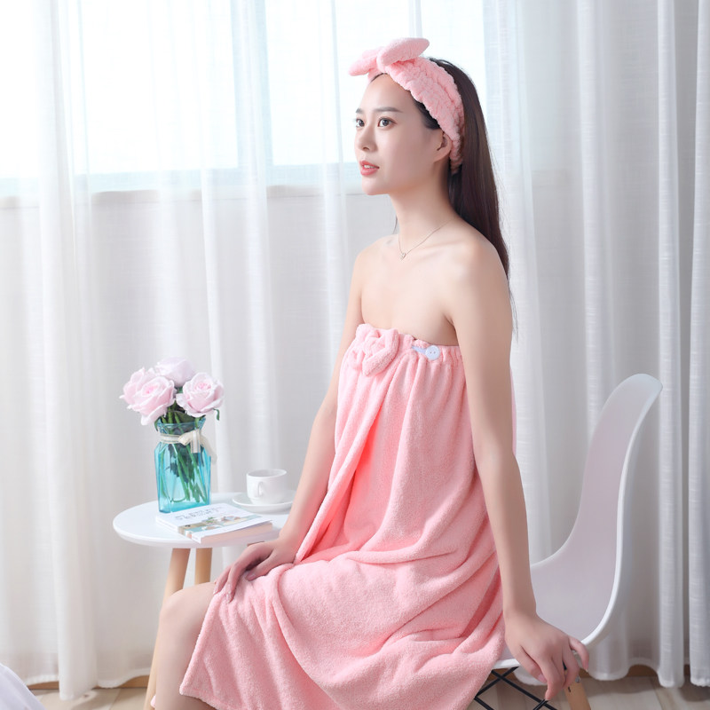浴巾可穿成人女性性感美容院浴裙干发套装裹胸浴巾