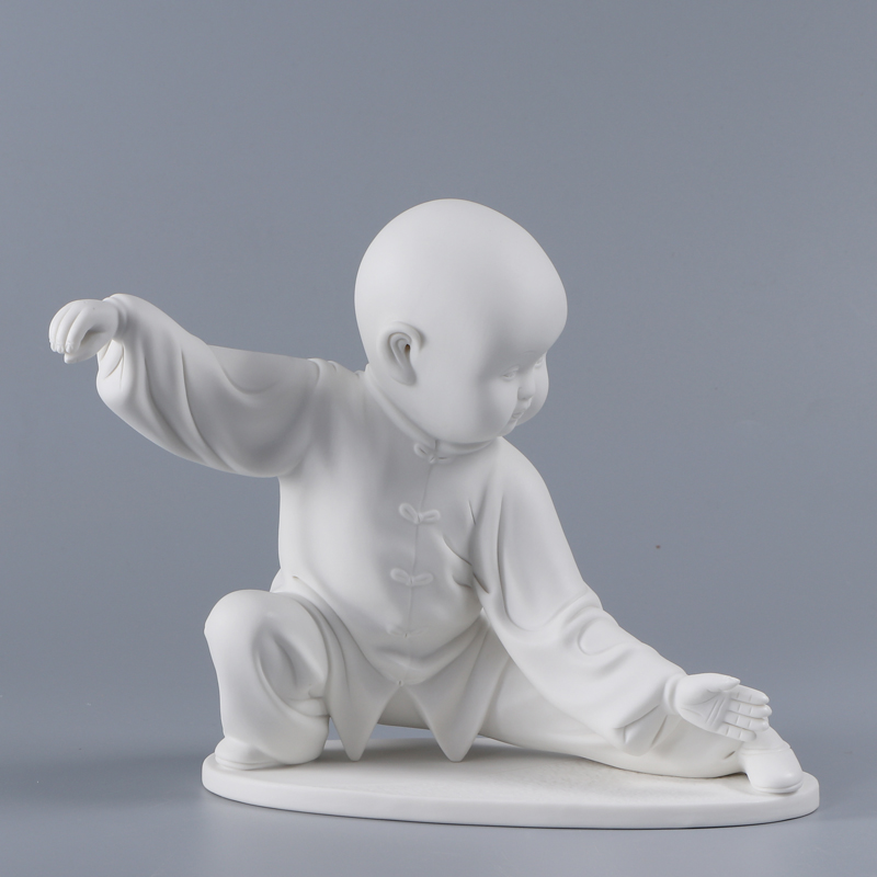 陶瓷太极拳摆件创意中式客厅家居家居装饰装饰品小和尚摆件