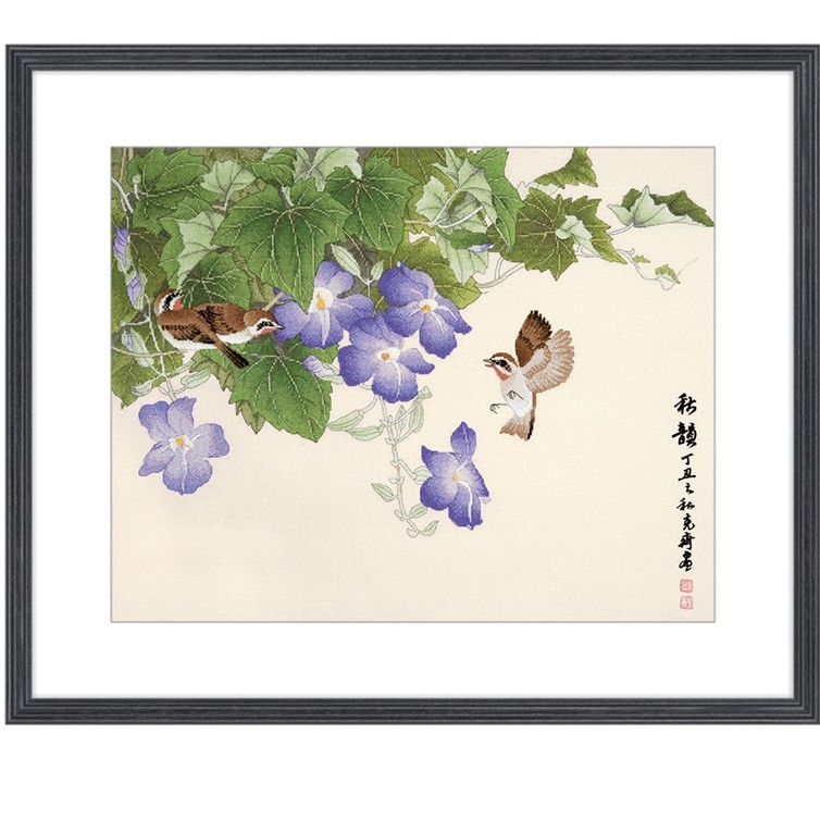 xiu中国国风国画原套十字绣秋韵2030836花卉花鸟十字绣套件