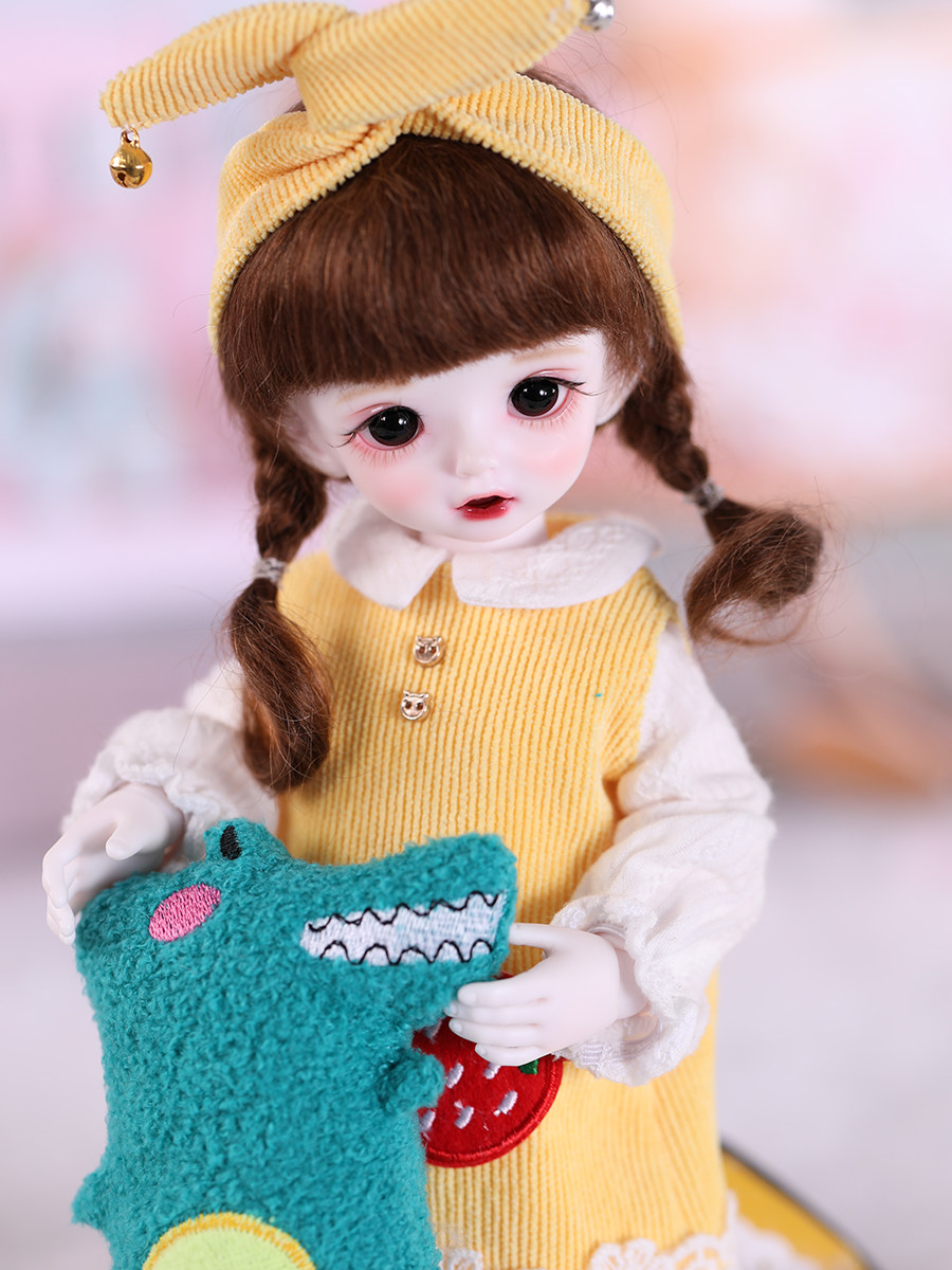 女娃背心黄色草莓carol6分娃衣新品sd娃娃bjd娃娃
