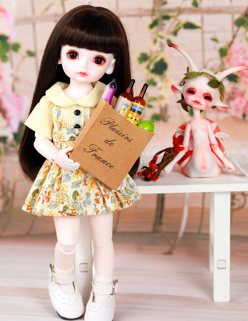 玩偶套装吊带黄花小黄背带女娃娃衣4分衣裙bjd娃娃