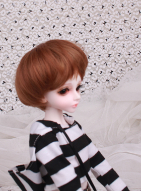 bjd sd娃娃4分男女可戴的棕色短发