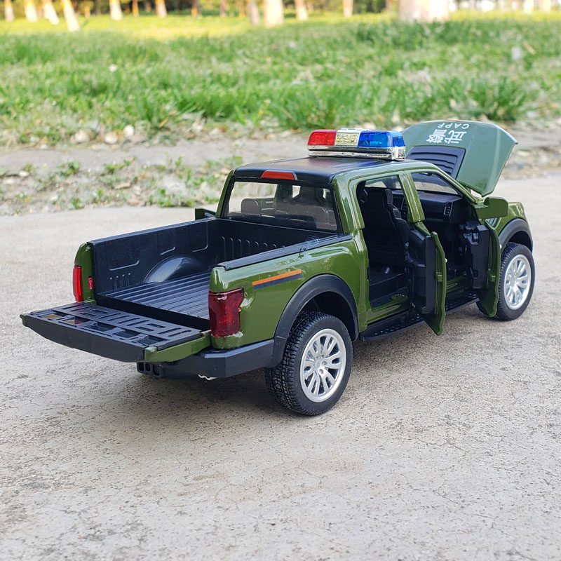 武警警笛模型金属模金属公安仿真车模合金皮卡车模