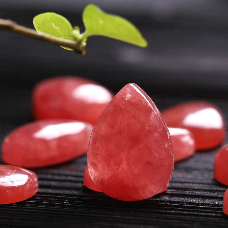 颜如玉女菱晶彩水晶姻缘桃花项坠锰矿阿根廷吊坠项坠