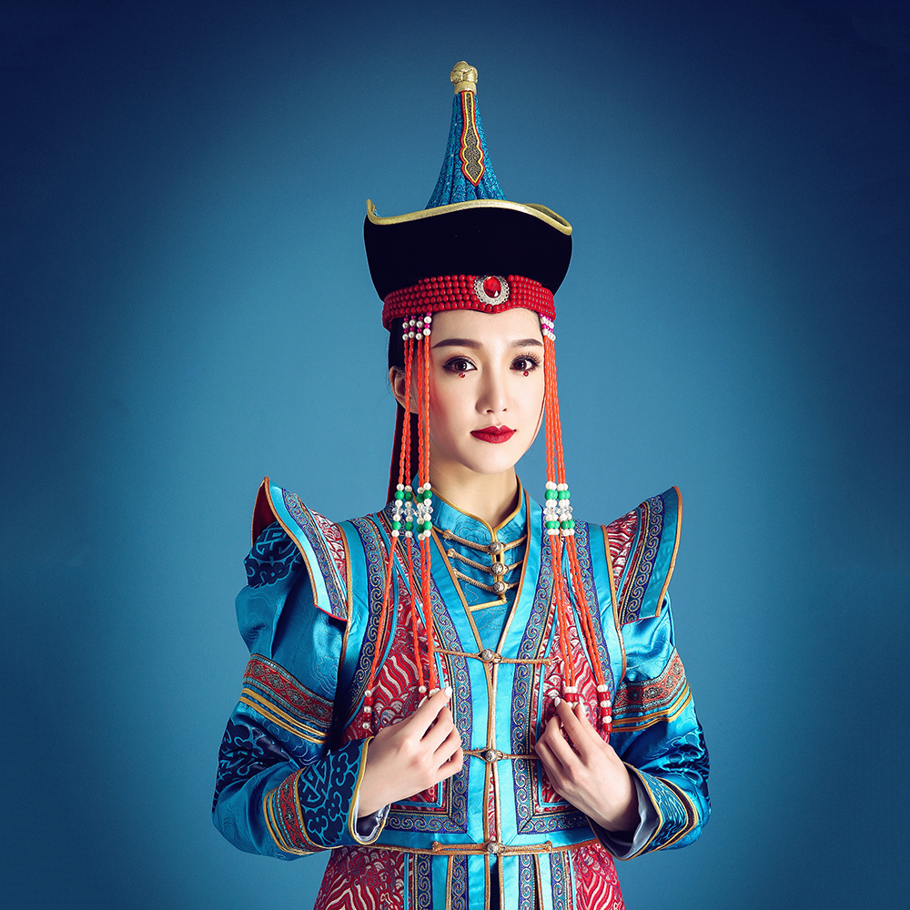 2022新款蒙古帽子头饰女士民族民族舞舞蹈演出民族服装