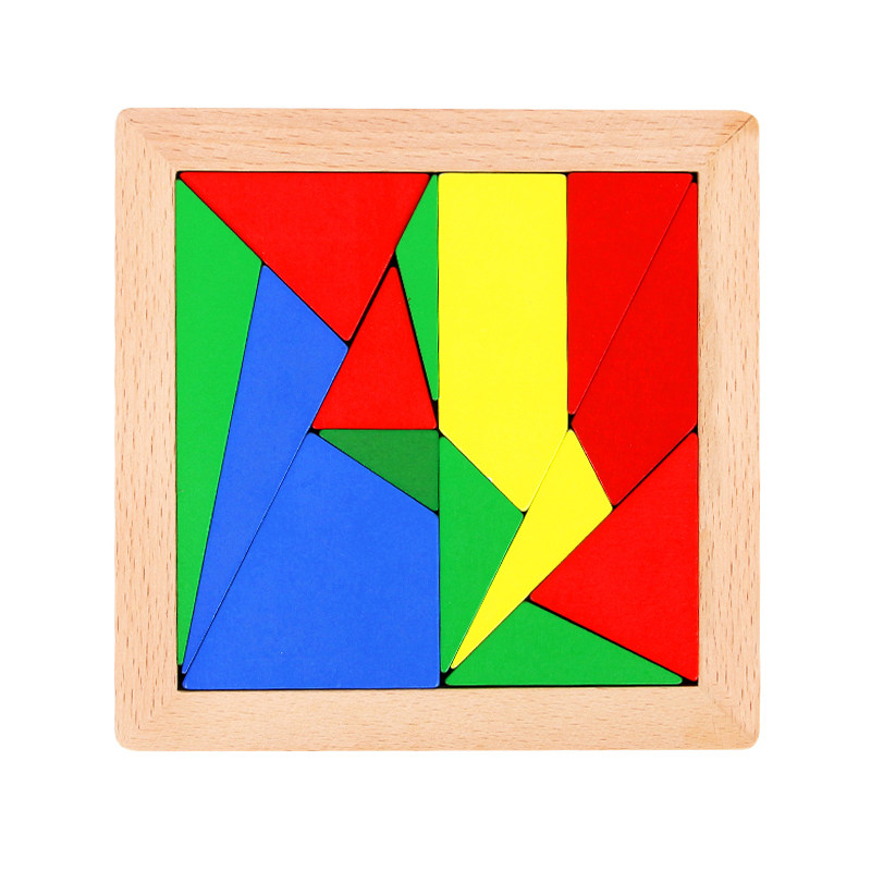 拼图木质十四巧板智力教具学生动脑一年级儿童拼图