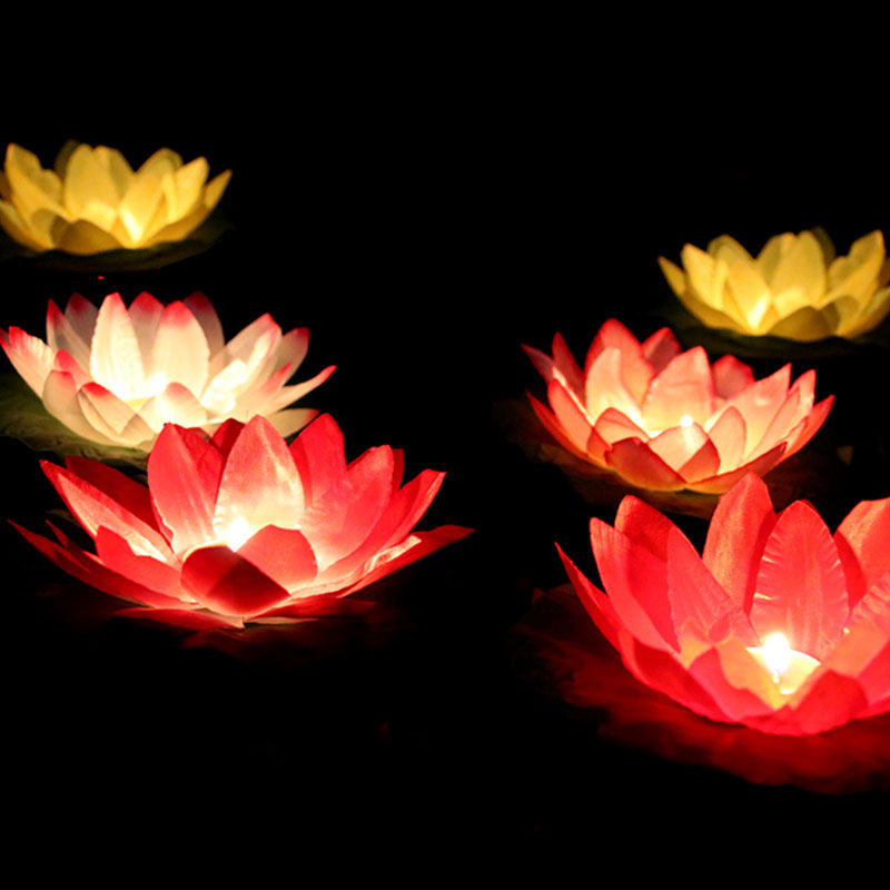 花灯元宵节装饰荷花许愿灯河灯莲水灯祈福灯儿荷花灯