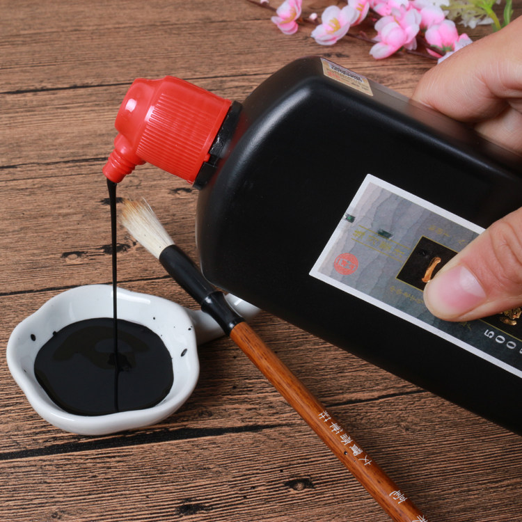 练习正品北京一得阁墨汁500g墨水水墨初学毛笔文房墨汁