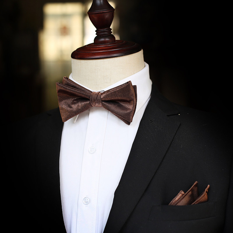 17century闪光咖啡色领结煲呔婚礼蝴蝶蝴蝶结结婚新郎领结
