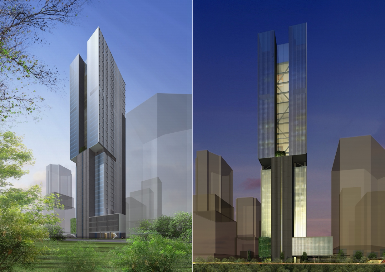 深圳安信金融大厦超高层办公项目建筑建筑方方案建筑及模型设计