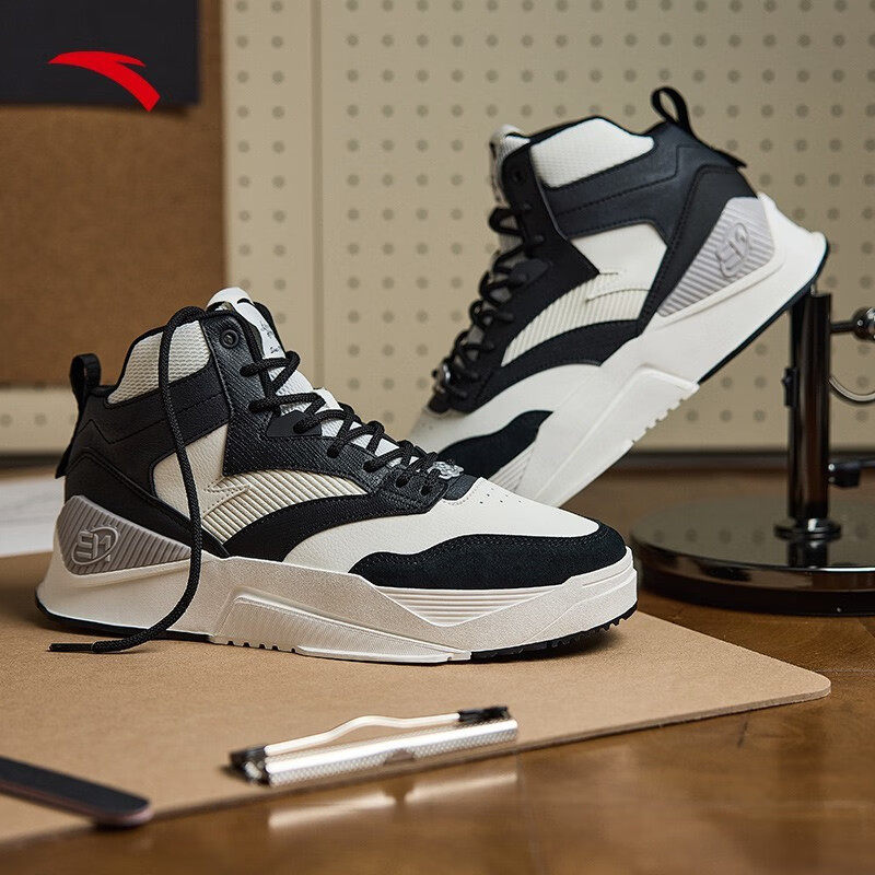 安踏踏板男鞋2022新款秋季高帮休闲鞋秋冬季官方板鞋