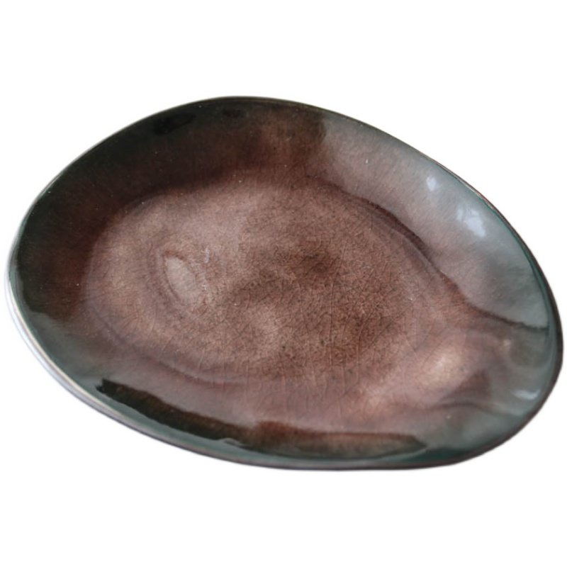 w1962出口美国陶瓷瓷釉彩冰裂釉水彩半透明瓜子盘子盘