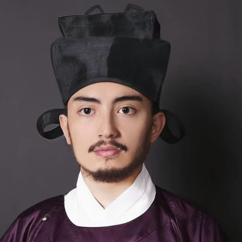 宋制交领儒雅包头帽子汉服古装交角圆领宋圆领帽子