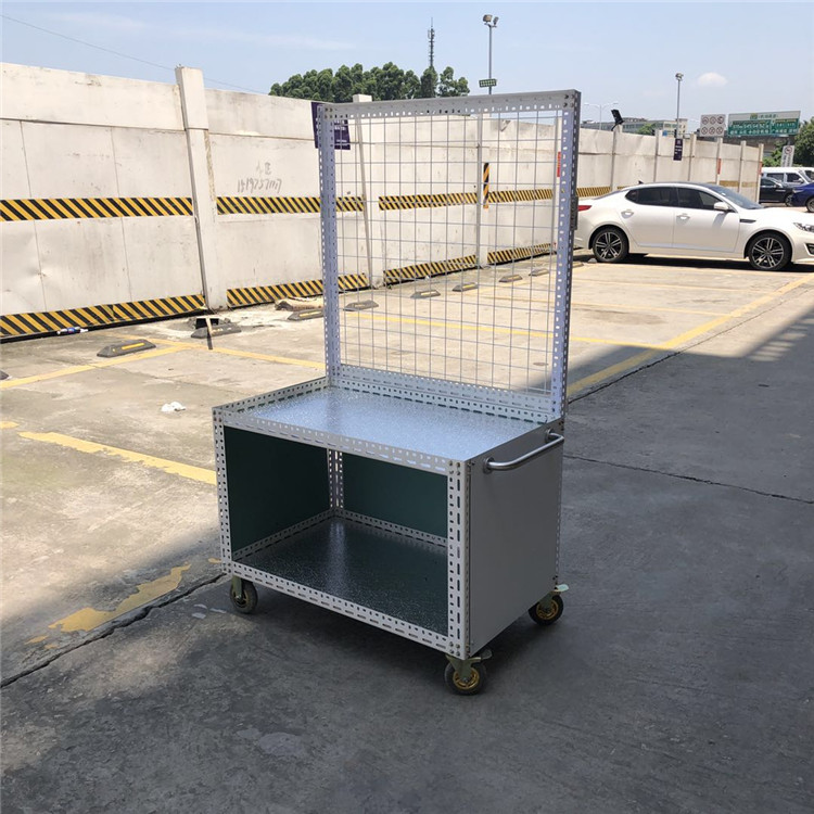 户外摆摊手推展柜车架超市货架带轮平板手推车