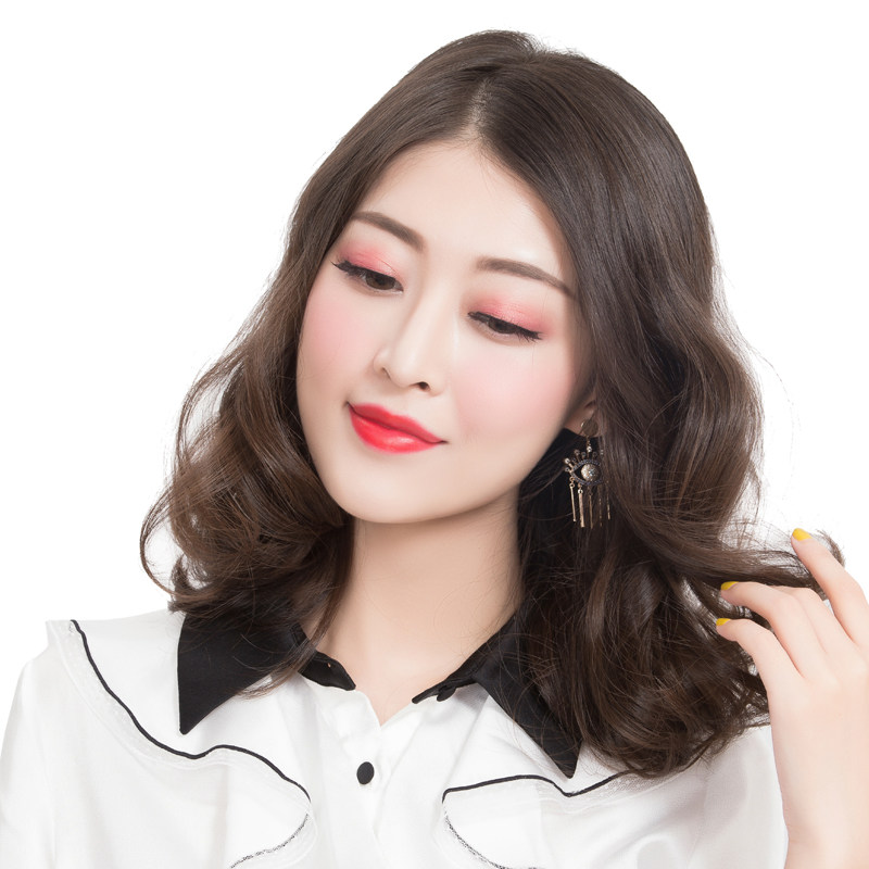 假发手织全头妈妈真发卷发真人发丝自然长发日常整顶假发