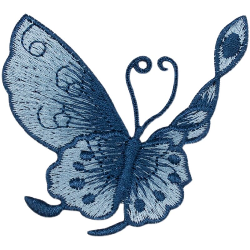 精致对称蝴蝶diy刺绣布贴补丁中国国风衣服布贴