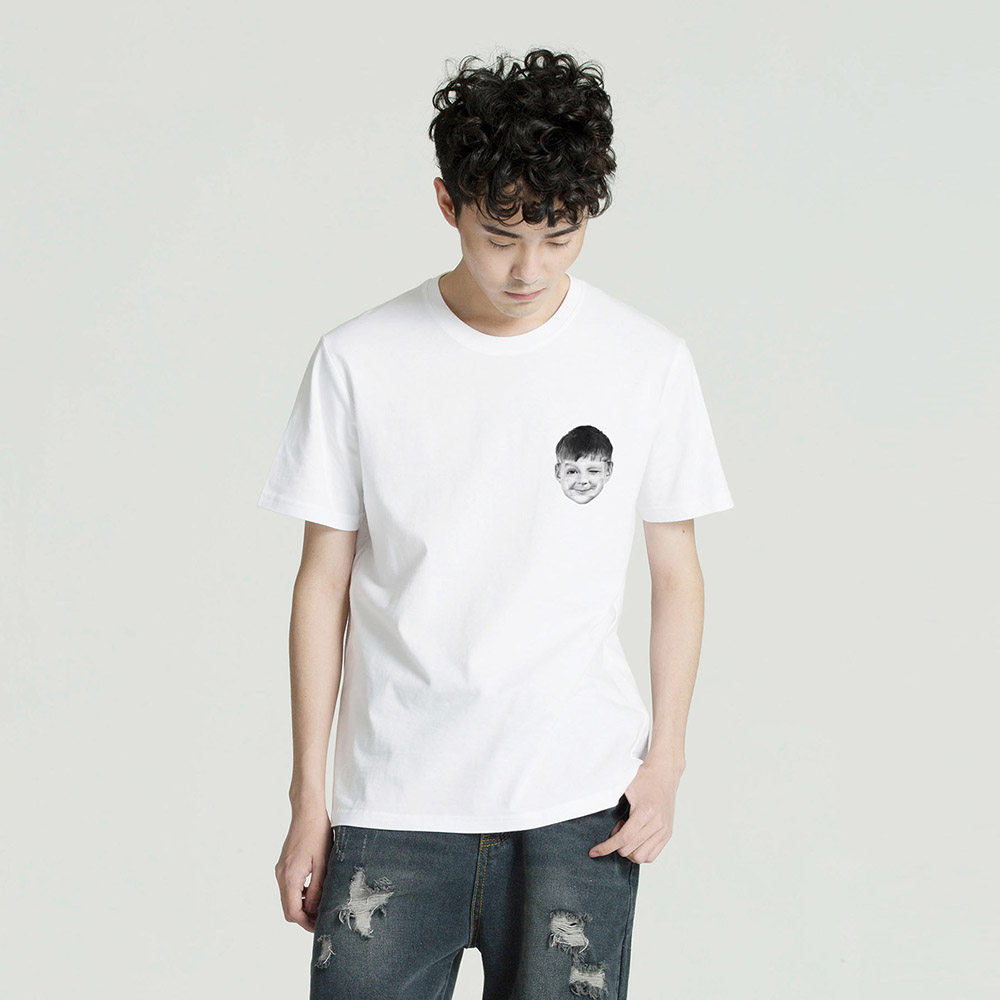 prod情侣装爱情趣味男女小头像情侣装宽松短袖t恤夏白色秋天上衣