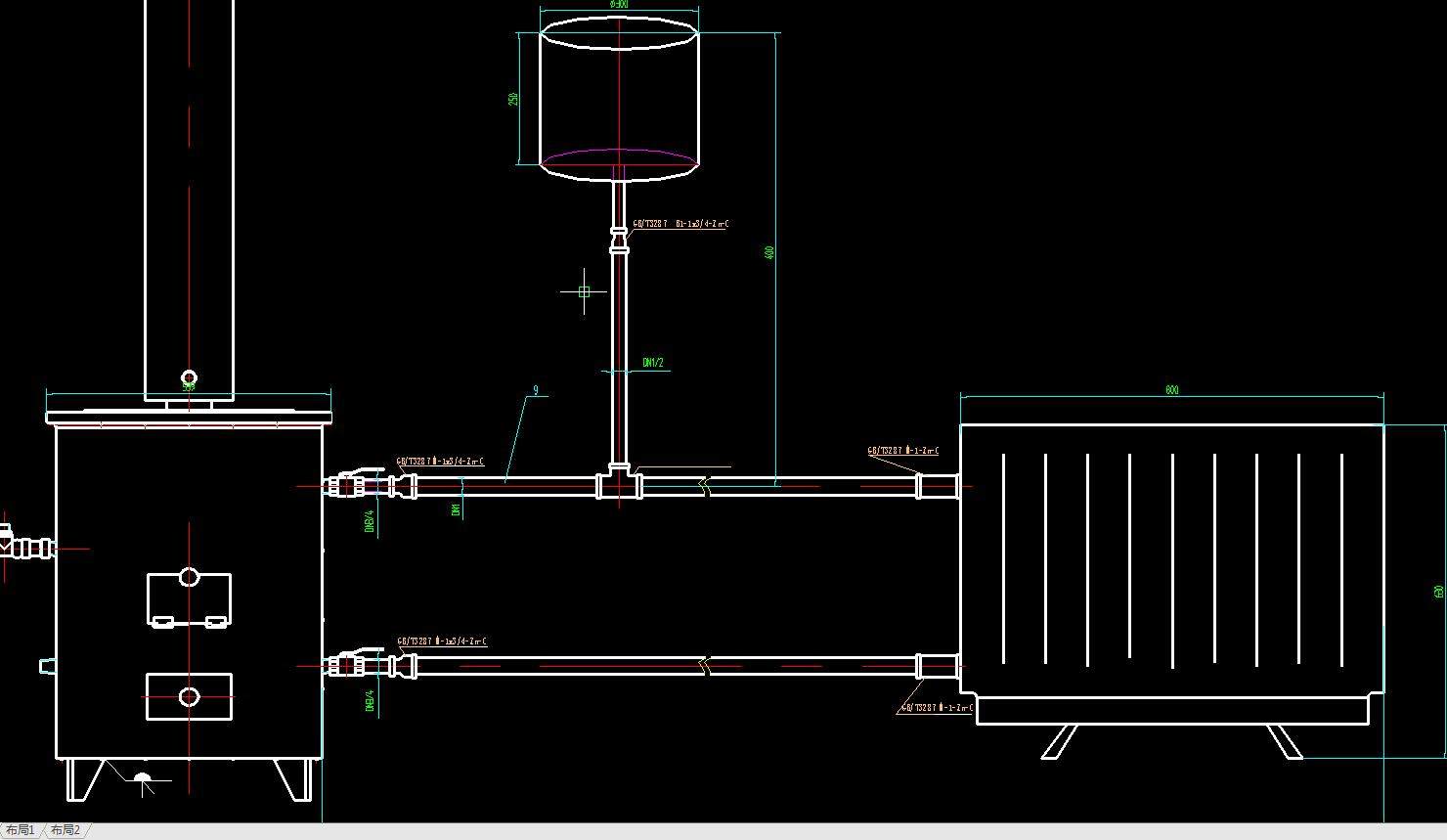 多功能加热炉取暖暖炉设计2d机械cad素材2d