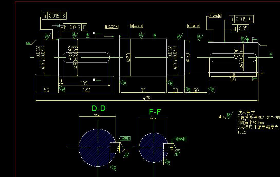 二级齿轮减速器设计设计图图纸2d机械cad素材2d