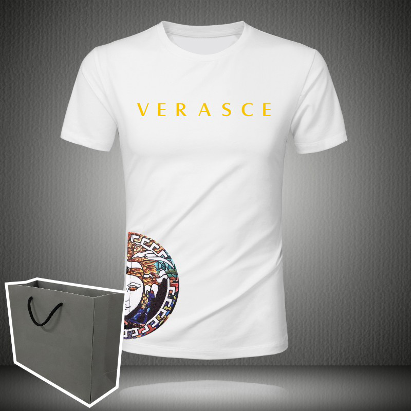 范思晢珍藏新品欧洲站莫代尔棉美杜沙大码短袖T恤男潮牌烫钻修身