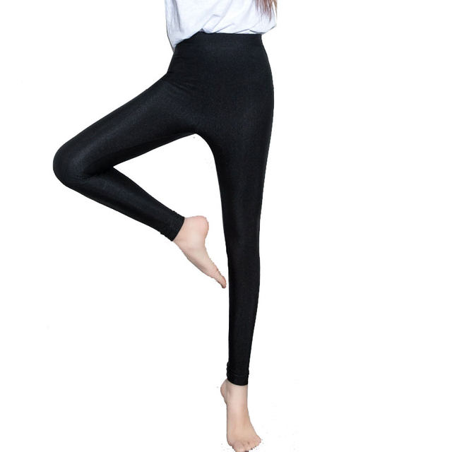 Large size ice silk seamless shiny elastic waist lengthen tight leggings female outer wear thin section of the Spring and Autumn and winter plus velvet Large size ice silk seamless shiny elastic waist lengthen tight leggings female outer wear thin section of the Spring and Autumn and winter plus velvet