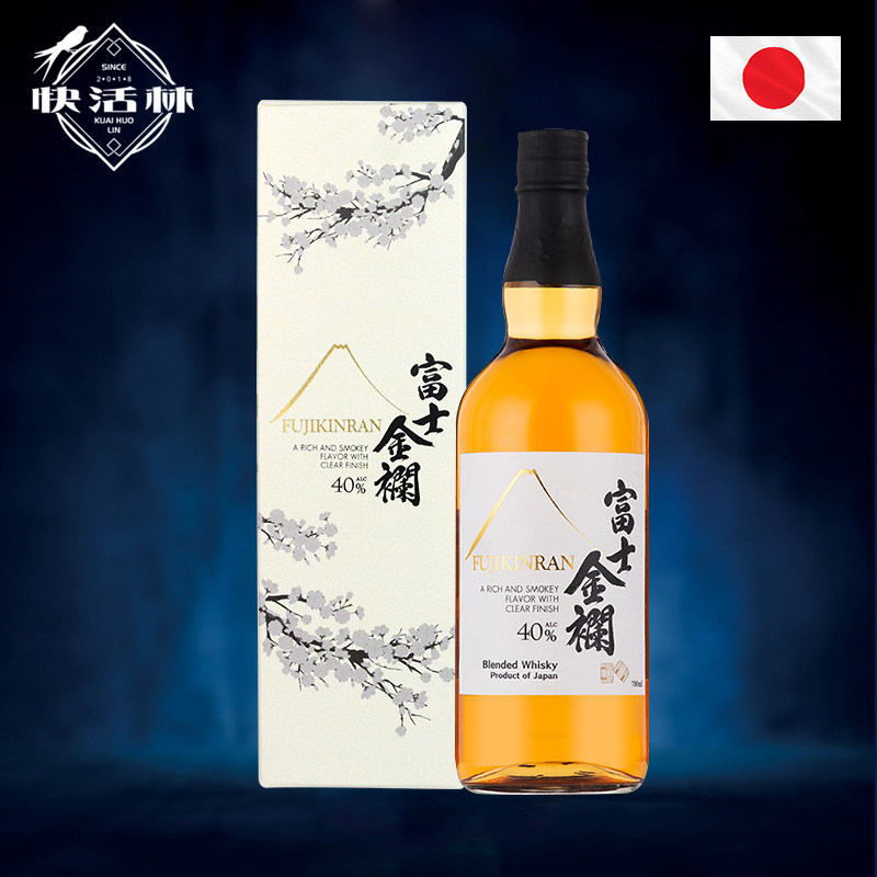 富士金襕调和威士忌纯麦限量礼盒fujikinran日本进口威士忌