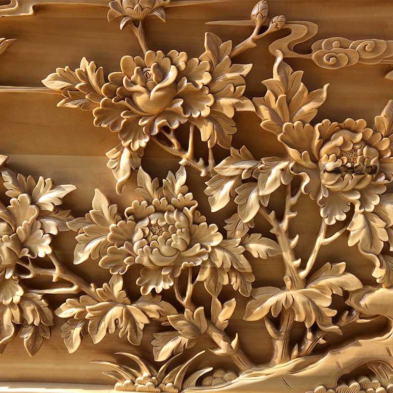 厂家直销东阳实木木雕客厅壁挂挂件手工浮雕木雕
