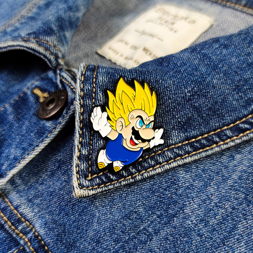 eleven原创马里奥可爱胸针恶搞龙珠贝吉塔徽章ins胸针