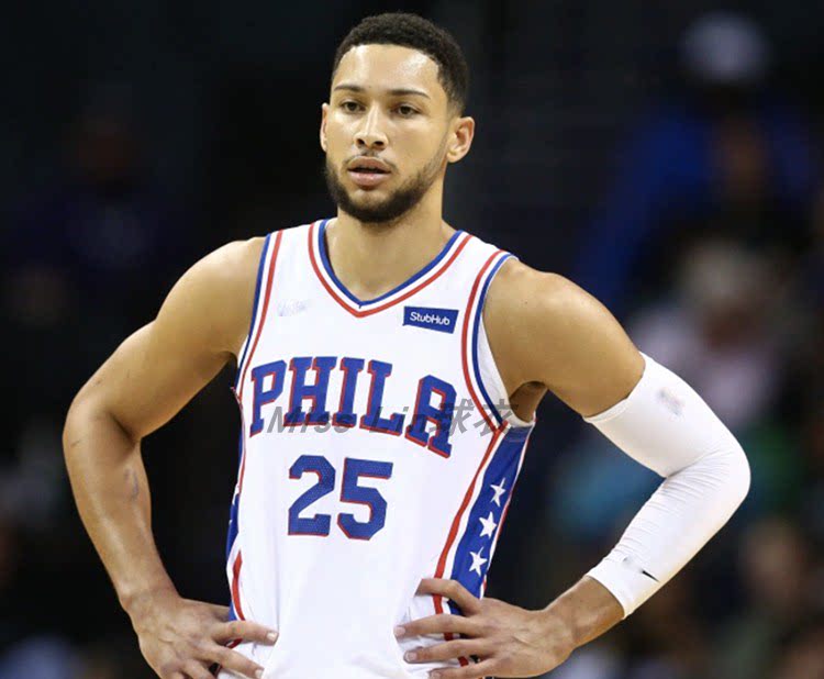 本西蒙斯篮球费城76人队队队服明星球衣25号篮球服