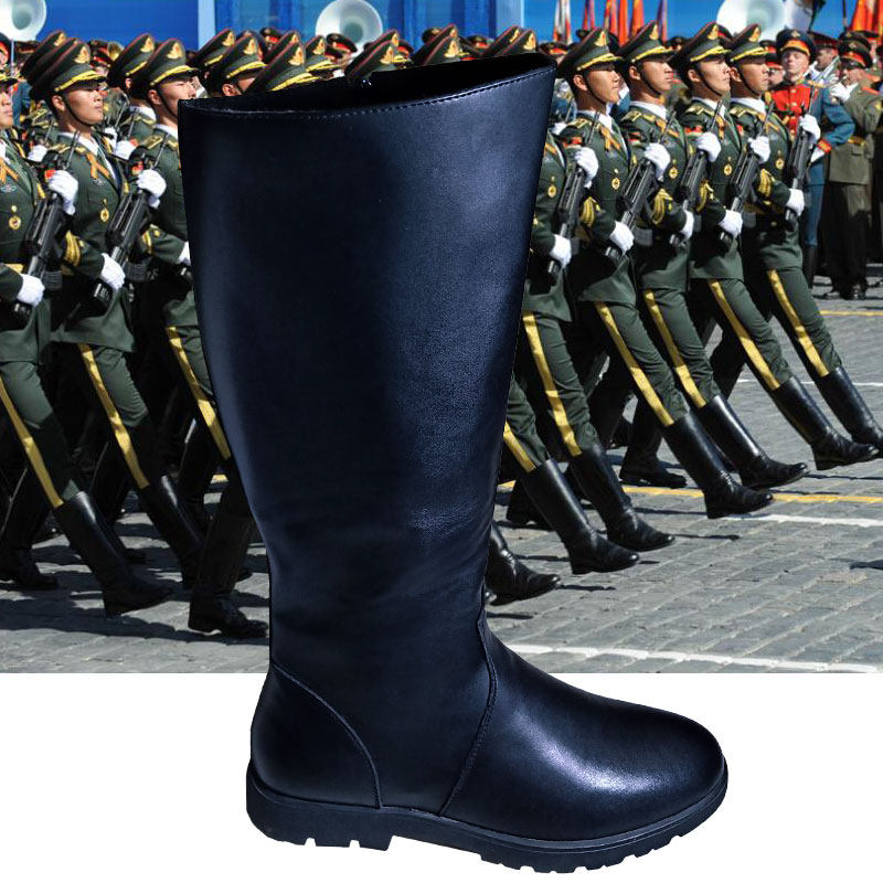马靴靴子高筒真皮牛皮阅兵仪仗队靴男军靴骑士骑士马靴