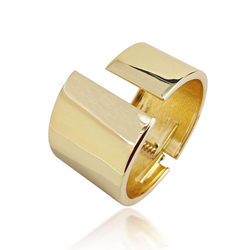 欧美金属时尚光面金属手镯女潮流流行百搭夸张手镯手环女