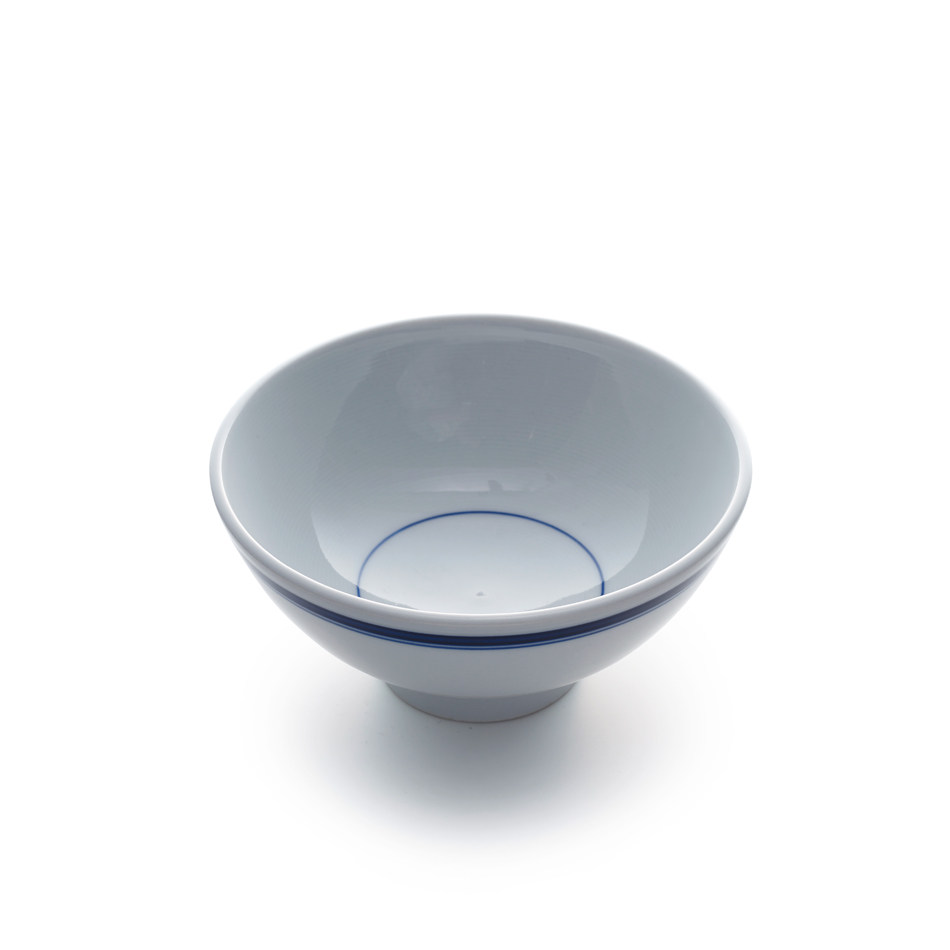 小蓝边碗2个装景德镇高温瓷餐具瓷碗饭碗痣birthmark