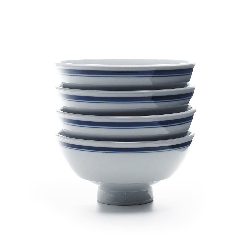 小蓝边碗2个装景德镇高温瓷餐具瓷碗饭碗痣birthmark