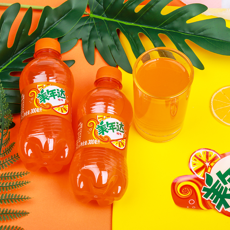 饮料碳酸百事美年达300ml1瓶迷你果味汽水饮品碳酸饮料