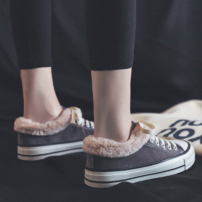 复古港风chic鞋子女ins超火软妹板鞋百搭加绒麻叶帆布鞋山本风鞋