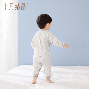 十月结晶婴儿衣服初生婴幼儿连体衣夏季装满月百天宝宝哈衣和尚服