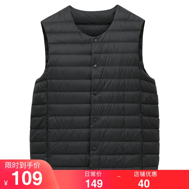 鸭鸭羽绒服男士短款轻薄款马夹2021年新款秋冬季内搭外穿马甲背心