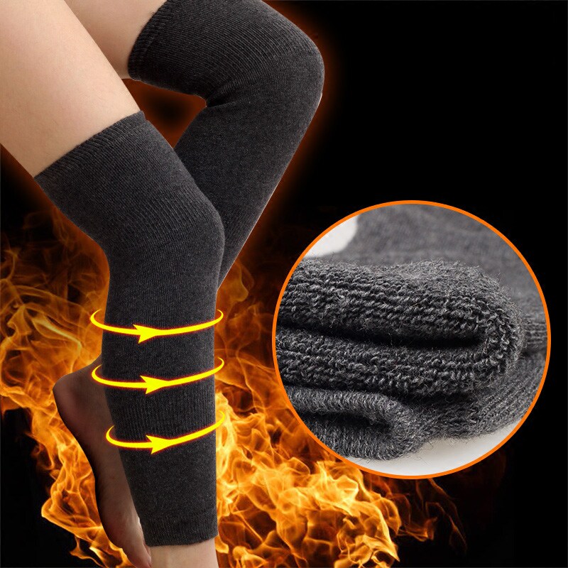 加长款羊毛护膝保暖老寒腿中老年人秋冬款加厚羊绒护腿袜套女男士