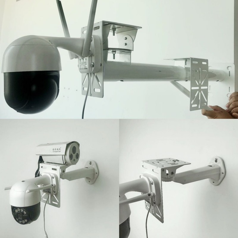 支架监控球机摄像头转接辅助加长兼容配件全钢监控器材配件