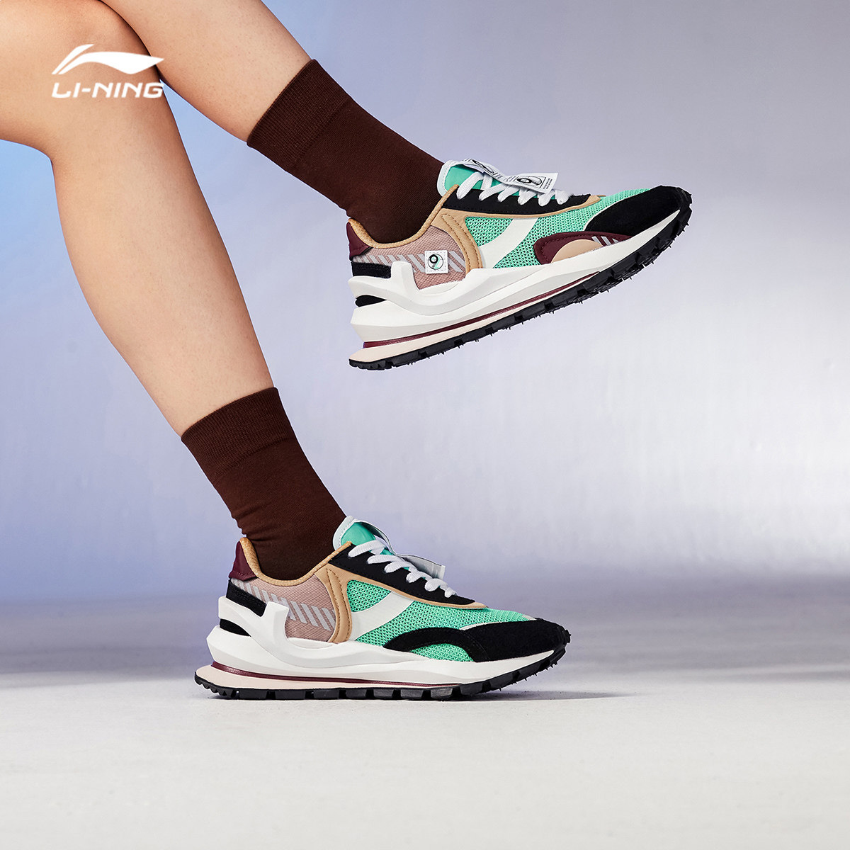 中国李宁2021春夏巴黎时装92方圆deluxe休闲鞋女鞋运动休闲鞋