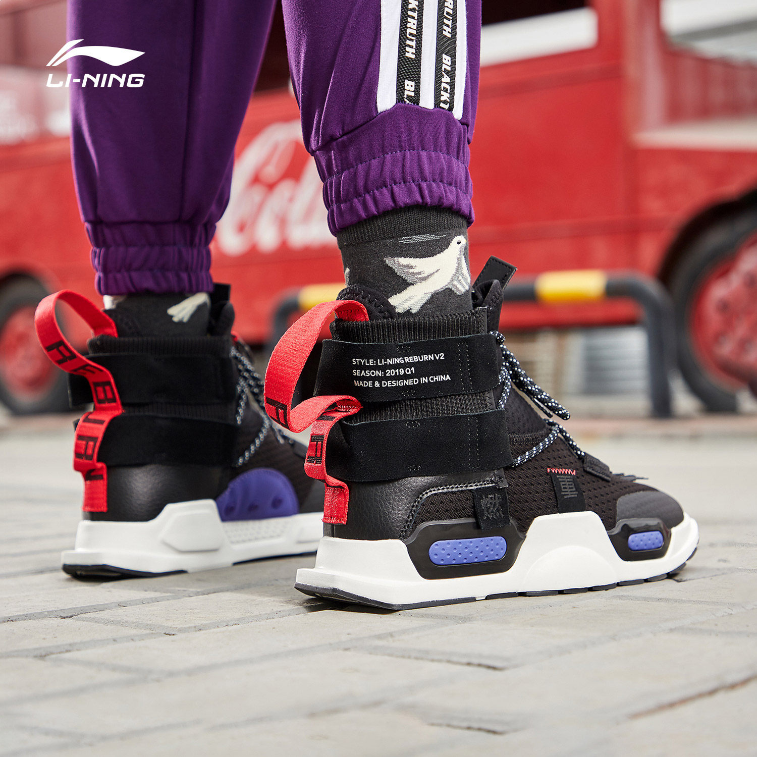 中国李宁纽约时装周系列重燃男女同款2019新款潮流时尚高帮运动鞋