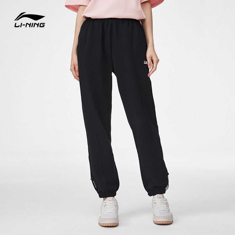 女士李宁卫裤官方新款春季休闲女裤宽松裤子运动长裤